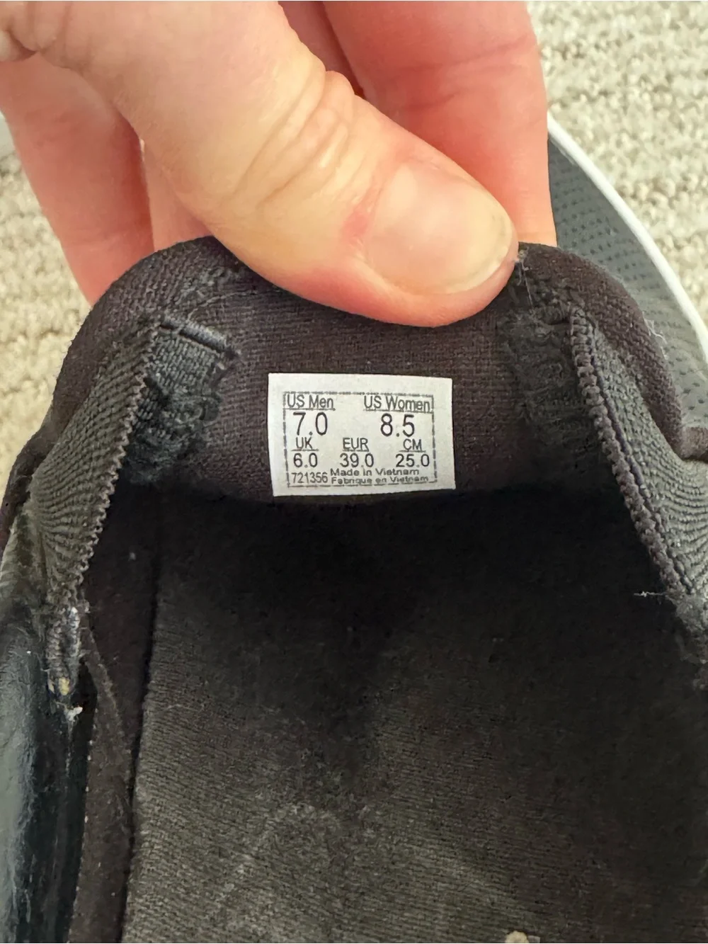 Vans brand size
